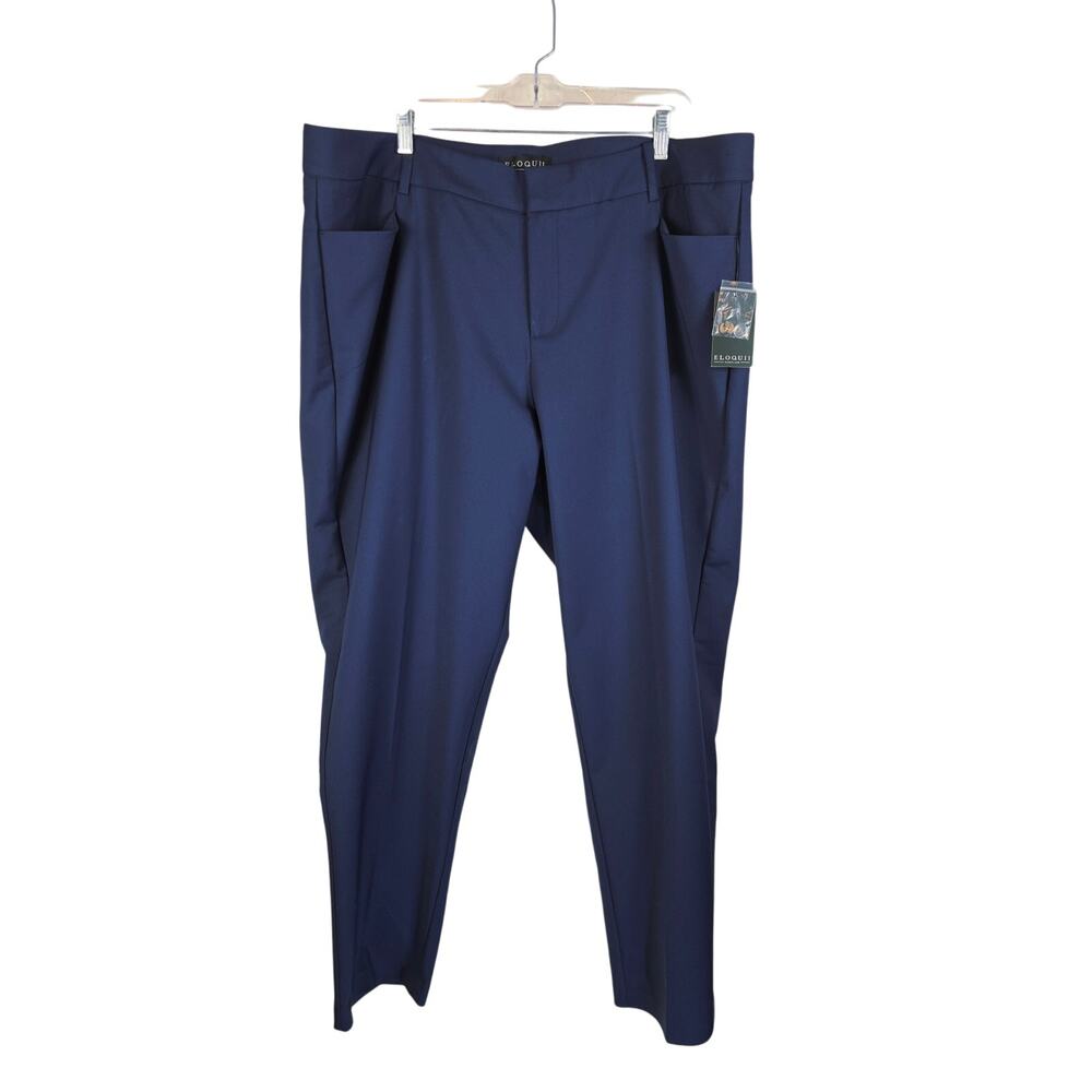 Eloquii Navy Blue Business Work Casual Vacation Dress Pants 20L NWT